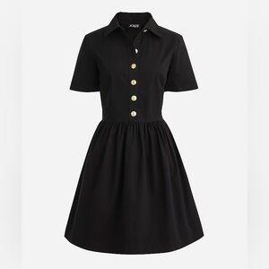 NWT J Crew Margaret A Line Chino Shirt Dress in Black, Size 10